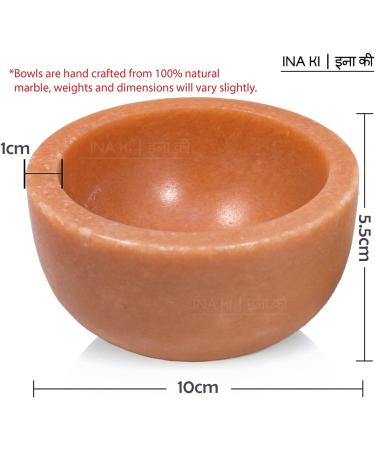 INA KI Natural Marble Multi Purpose Bowl in Pink - Perfect for Herbs, Salt and Pepper, Shaving - Buy Online on SooperMarket.com