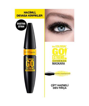 Maybelline The Colossal Go Extreme Leather Black Mascara 9.5ml - Intense Volume and Definition - Buy Online on SooperMarket.com