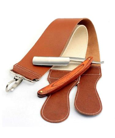1 pc Double Layer Leather Razor Strop Shaving Sharpener Strap Barber Genuine Leather Straight Razor Sharpening Belt Shaving Accessories