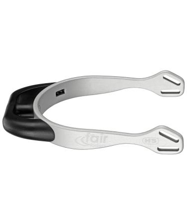 Sprenger Fairrider Spores made of silver aluminum I light and anodized i with curved plastic neck in black i round and flattened plastic neck