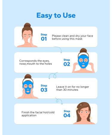Meto Ice Face Mask - Reduce Puffiness and Dark Circles - Hot Cold Gel Beads Compress for Women - Face Spa Treatment for Pressure Headaches and Skin Care (Blue) - Buy Online on SooperMarket.com
