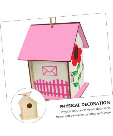 Unomor 2-Station DIY Wooden Bird Nest & House for Little Birds - Unfinished Birdhouses for Crafting - Buy Online on SooperMarket.com