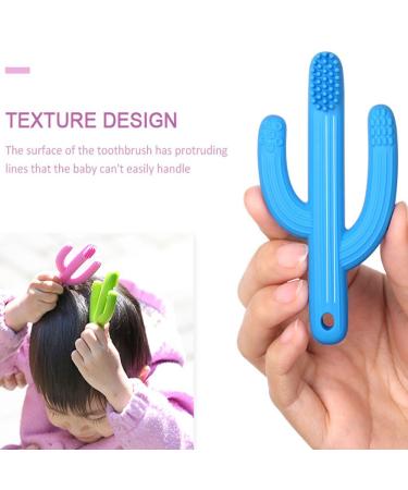 Baby Toothbrush Teether - Soft Silicone Bristles for Teething Relief (2pcs Blue and Green) - Buy Online on SooperMarket.com