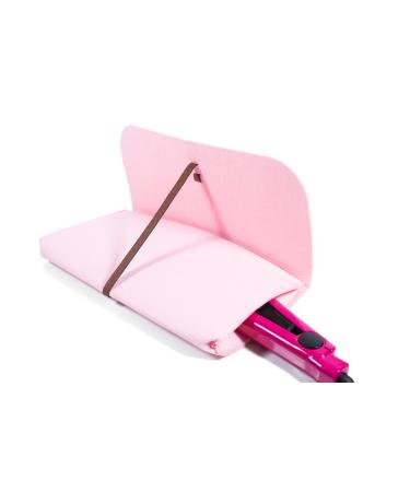 Glamza Hair Straightener Mat & Pouch - Made from Heat Resistant Safety Felt - Ideal for Home & Travel (Pink (Pouchy))