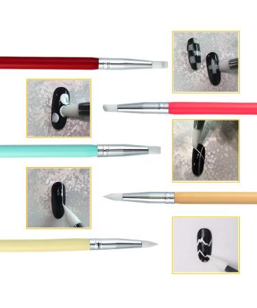JASSINS 5PCS Nail Art Silicone Sculpture Pen - Dual Head Dotting Drawing Painting Tool Set - Buy Online on SooperMarket.com