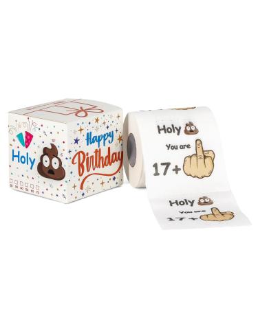 Original funny toilet paper for the 18th birthday - 17 + 1 - birthday for girls & young - decoration 18th birthday with packaging - joke articles - 1 roll with 250 sheets each soft