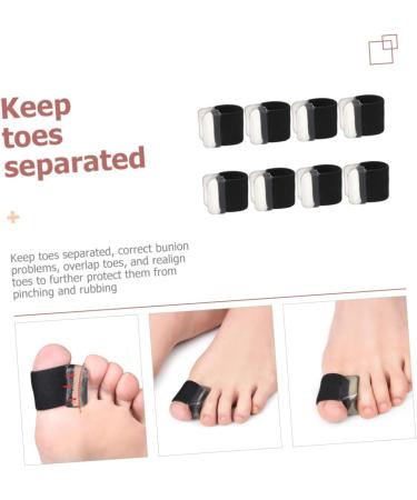 FOMIYES Orthopedic Toe Separator and Straightener - 4 Pairs, Flexible Bunion Corrector for Men and Women - Black, 2.5x2cm - Buy Online on SooperMarket.com