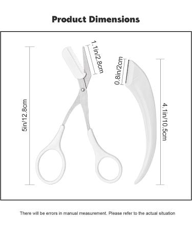 Stainless Steel Eyebrow Scissors with Comb - Trimmer Tool for Women & Girls | Beginner Friendly Eyebrow Razor in White - Buy Online on SooperMarket.com