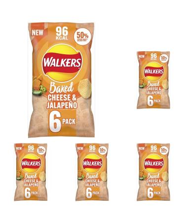 Walkers Oven Baked Cheese & Jalepeno Crisps 6 X 22g Yellow (Pack of 5) 22 g (Pack of 30)