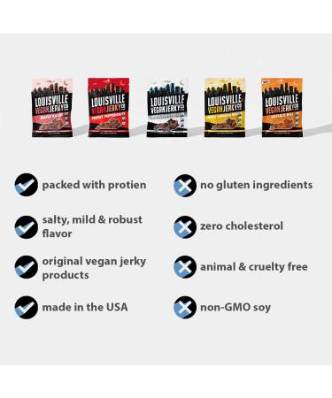 Louisville Vegan Jerky - Perfect Pepperoni 3 oz (Pack of 1) | Vegetarian & Vegan-Friendly - Non-GMO Soy Protein - 270 Calories - Gluten-Free Ingredients - Buy Online on SooperMarket.com