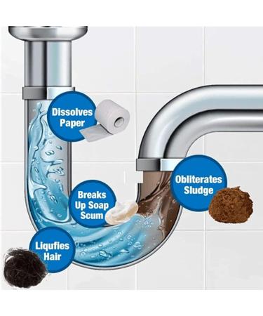 Herios Drain Foam Cleaner Pipe Dredge Deodorant Foam Cleaner Liquid Hair Drain Clog Remover & Cleaner Quick Foaming Toilet Clean for Toilets Sinks Tubs (1pcs) - Buy Online on SooperMarket.com