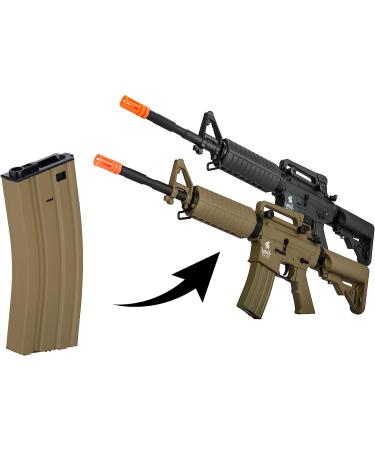 Lancer Tactical Full Metal M4/M16 300 Round High Cap Airsoft Magazine - Tan - Buy Online on SooperMarket.com