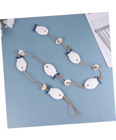 ABOOFAN 1 Pc Decor House Ornaments Wedding Ornament Fish Hanging Ornament Pendant Shell Wall Hanging Blue and White 102X4.2CM - Buy Online on SooperMarket.com