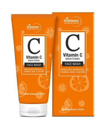 StBotanica Vitamin C Brightening Face Wash 100ml - With Stable Vitamin C Turmeric Saffron No Sulphate Parabens