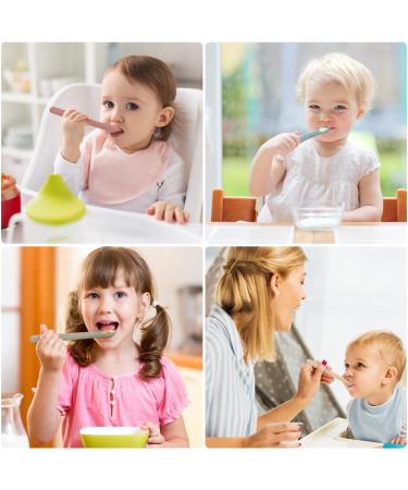 Vicloon 4 Pcs Silicone Baby Spoons - Self-Feeding Weaning Spoons for Kids, Toddlers, Children, Infants - Khaki Series - Buy Online on SooperMarket.com