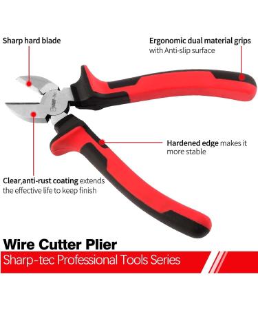 Sharp-Tec 2-Piece Wire Cutters Pliers Set - Professional Diagonal Cutting Pliers - Anti-Slip Handle - 160mm & 200mm - Side Cutters Nippers - Diagonal Pliers Set - Buy Online on SooperMarket.com
