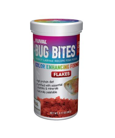 Fluval Bug Bites Color Enhancing Fish Food for Tropical Fish, Flakes for Small to Medium Sized Fish, 0.63 oz. 3.17 Ounce (Pack of 1)