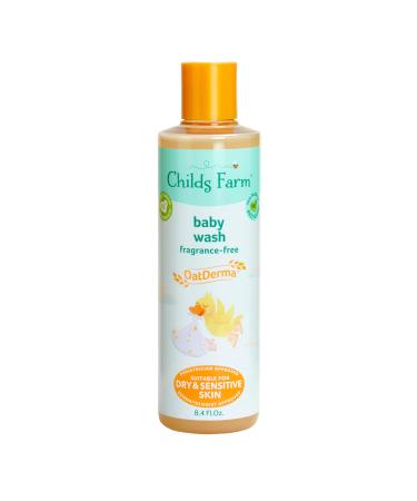 Childs Farm OatDerma Baby Wash Fragrance-Free Gently Cleanses and Soothes Suitable for Newborns with Dry Eczema-prone Sensitive Skin 8.4 Fl Oz