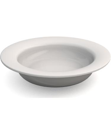 Ornamin Tilt-Trick Bowl 15.5 cm - White Melamine Eating Aid with Anti-Slip Design & Raised Edge for Independent Eating - Buy Online on SooperMarket.com