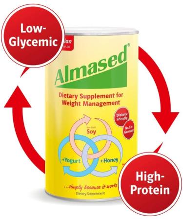 Almased Plant-Based Meal Replacement Shake 17.6 oz - Non GMO, Gluten-Free (3 Pack) - Includes Ball - 4 Piece Set - Buy Online on SooperMarket.com