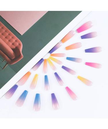 Brishow Long Ballerina False Nails - Colorful Press On Acrylic Stick On Nails for Women and Girls - Buy Online on SooperMarket.com