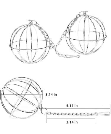 Esteopt Stainless Steel Feeder Ball Set for Guinea Pigs Hamsters & Rabbits - Durable Rodent Toy 2 Pieces Hay Ball for Small Animals - Buy Online on SooperMarket.com
