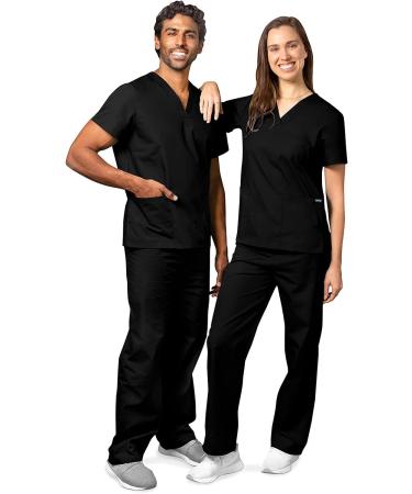 Adar Universal Unisex Scrubs - Drawstring Scrub Set in Medium Black - Buy Online on SooperMarket.com