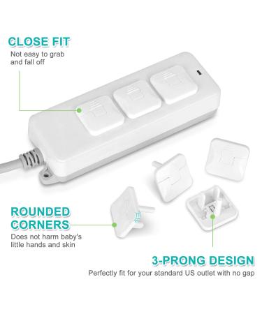 Baby Proofing Outlet Covers (40 Pack) | Child Proof Electric Shock Hazard Protector with Hidden Pull Handle | Secure Outlet Plug Cap for Safety | 32 Count Outlet Caps Included - Buy Online on SooperMarket.com