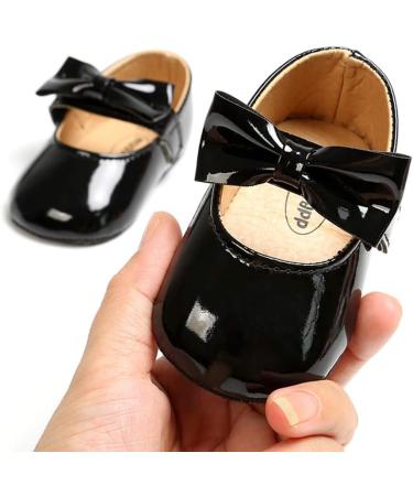 RVROVIC Baby Girl Moccasins | Infant Princess Sparkly Soft Sole Shoes | 0-6 Months | Black - Buy Online on SooperMarket.com