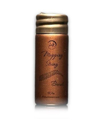 White Brow Mapping String 100 Ft Bottles - 30 m Pre-Inked Mapping String for Permanent Makeup and Microblading Supplies | Brow Mapping Kit | Mapping String for Brow Mapping (Brown)