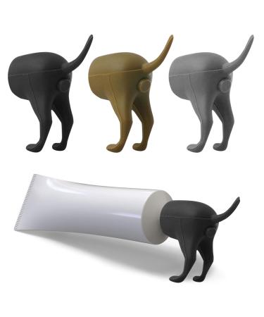 AWAVM 3pcs Pooping Dog Butt Toothpaste Topper Cartoon Dog Butt Toothpaste Dispenser Funny Toothpaste Cap Toothpaste Topper Cap for Home Travel Daily Life