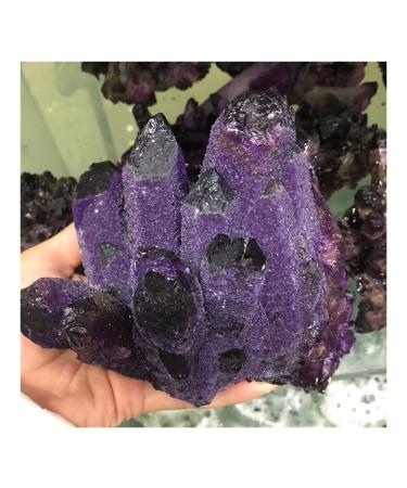 Natural Amethyst Angel Aura Quartz Crystal Cluster Specimen Gift HOMEZHOU
