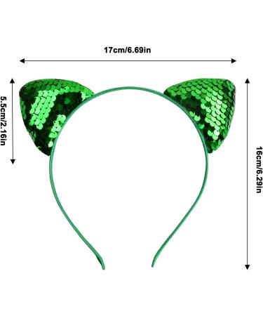 Bezavea 10 Pieces Cat Ear Hair Hoops Hair Hoop Shiny Reversible Sequin Cat Ears Headbands Glitter Cat Ears Headband Cat Ears Headbands Sequins for Women Girls Daily Life and Party Supplies - Buy Online on SooperMarket.com