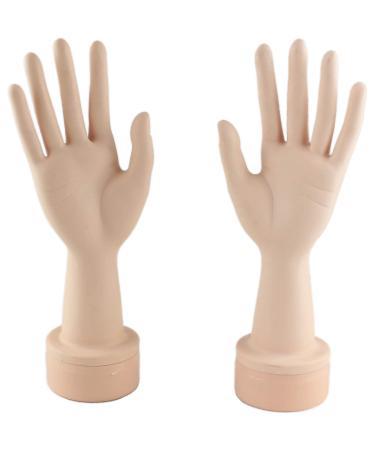 Voloria Practice Flexible Mannequin Hand Nail Display with Soft Fingers and Practice Manicure Nails Hand Left hand