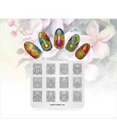 4pcs Nail Art Stamping Plates - Geometric Texture Wreath Pattern Templates for DIY Nail Design | International Shipping Available - Buy Online on SooperMarket.com