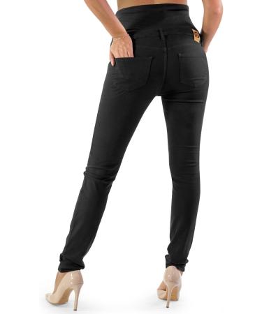 Milano Maternity Jeans: Ultra Stretch Buttery Soft Denim for Comfortable Pregnancy - High Waisted Over The Bump Band (Size 10, Black) - Buy Online on SooperMarket.com