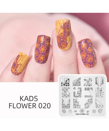 Alexnailart Nail Art Stamping Plate Flowers Geometric Template Image Plate Nail Art Tools (FL020) - Buy Online on SooperMarket.com