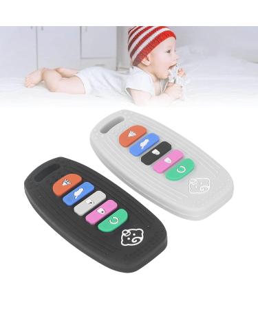 Soothing Silicone Teething Toys - 2Pcs Hanging Remote Control Shape Chew Toys 10x5cm - Buy Online on SooperMarket.com