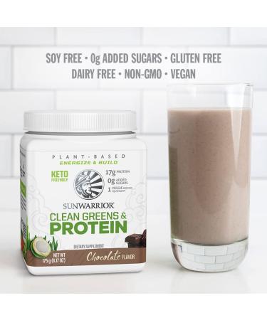 Sunwarrior Clean Greens & Protein Chocolate - 6.17 oz (175 g) | Superfood Nutrition - Buy Online on SooperMarket.com