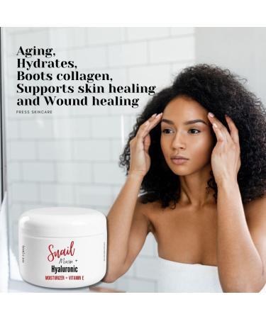 PRESS SKINCARE Snail Mucin Hyaluronic Moisturizer & Vitamin E | Hydrating Cream & Facial Sheet Mask for Brightening Anti-Aging & Pore Cleansing - Buy Online on SooperMarket.com