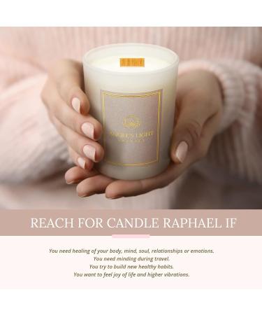 Angels Light Raphael - Luxurious Handmade Fragrance Candle | 270g Natural Soy Wax with Essential Oils | Healing Energy & Joy | Sandalwood Pine Sage Bergamot - Eco-Friendly Wooden Wick - Buy Online on SooperMarket.com
