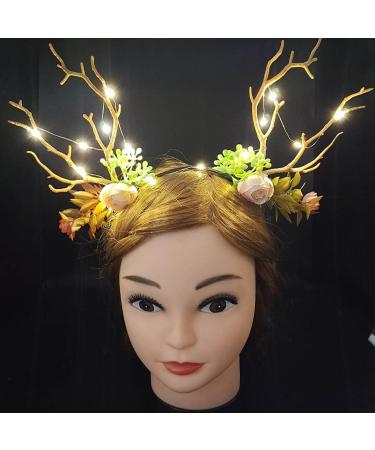 Prosy LED Flower Light up Antlers Headbands Glowing Butterfly Headband Christmas Hair Bands Party Decorative for Women and Girls Multicolor 7 - Buy Online on SooperMarket.com