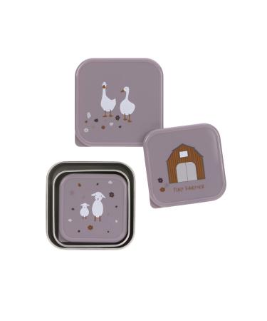 L SSIG snack box set of 3 stainless steel 3 pieces Tiny Farmer lilac