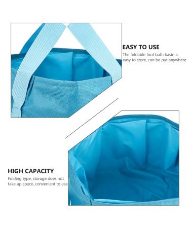 Portable Foot Massager & Soaking Basin | Foldable Travel Foot Bath 30x30cm - Blue - Buy Online on SooperMarket.com