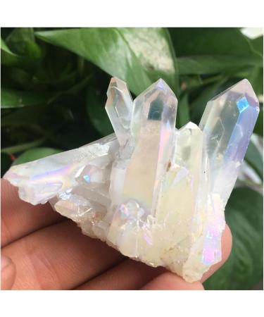Natural Crystal Rough Beautiful White Flame Aura Quartz Crystal Cluster Specimen 90-100g - Buy Online on SooperMarket.com