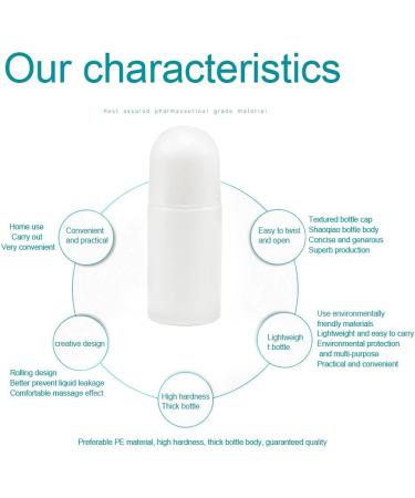 DASNTERED Roll On Bottle Portable 4pcs 50ml Empty Refillable Lip Balms Essential Oil Roll On Bottle Leak-Proof DIY Deodorant Containers For Sunscreen Moisturizer etc - Buy Online on SooperMarket.com