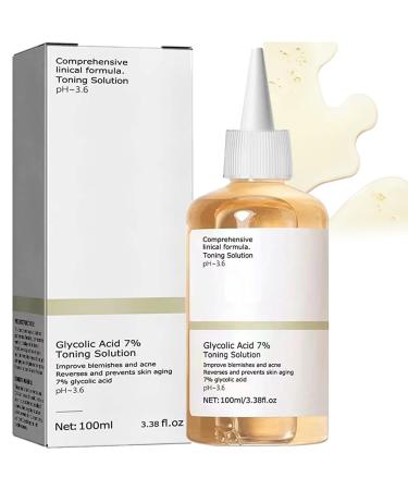 Glycolic Acid 7% Toning Resurfacing Solution Glycolic Sour 7% Toner Glycolic Acid 7% Toning Solution Glycolic Toner for Large Pores & Acne Skin Resurfacing Solution Exfoliating (1) 100 ml (Pack of 1)