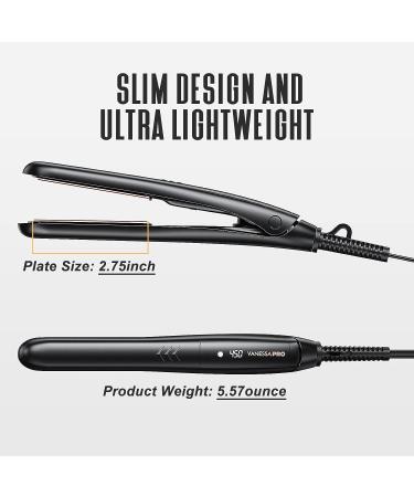 VANESSA PRO Mini Titanium Flat Iron - 0.7 inch | One Pass Sleek Look | Curls Beautifully & Straightens Well - Buy Online on SooperMarket.com