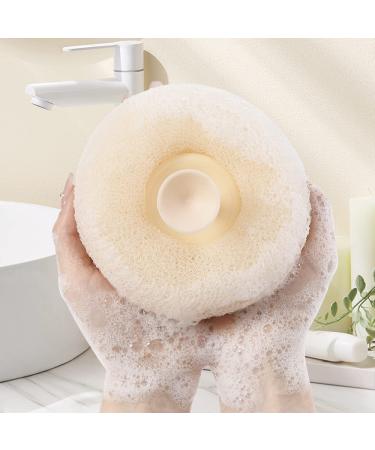 Suction Cup Massage Bath Sponge Set | Exfoliating Scrubbers for Body Cleaning | 3Pcs Bathroom Supplies in Blue, Beige, Pink & Purple - Buy Online on SooperMarket.com