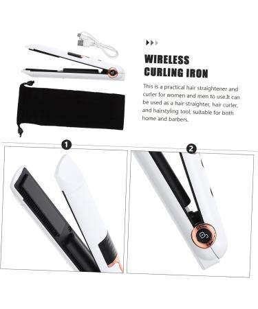 Wireless Curling Iron & Hair Straightener - Portable Curling Wand for Effortless Hair Styling - 21x4x3.5CM White - Buy Online on SooperMarket.com